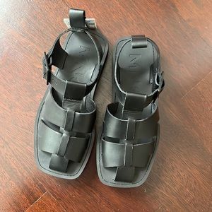 NWT Mango Leather Fisherman Sandal